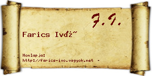 Farics Ivó névjegykártya